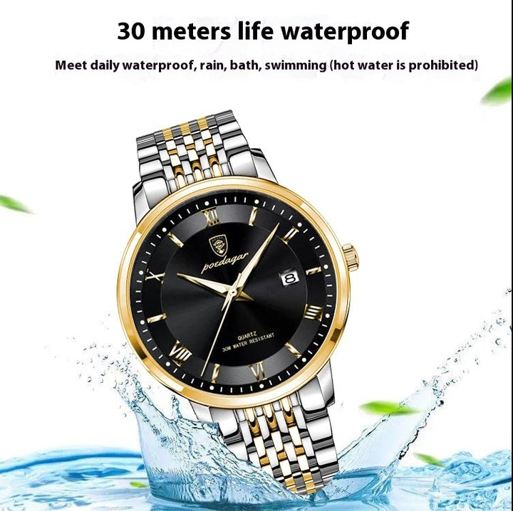 Men's Waterproof Luminous Calendar Quartz Watch