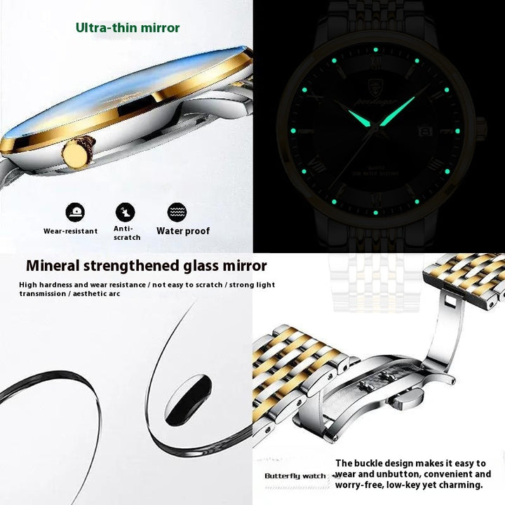 Men's Waterproof Luminous Calendar Quartz Watch